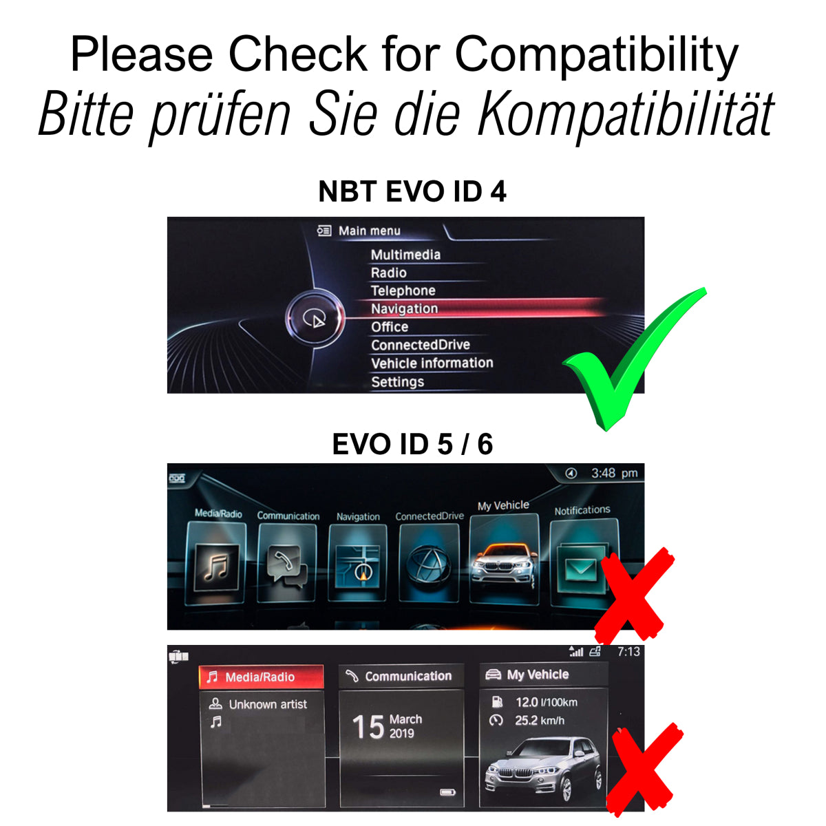 BMW NBT F20 F22 F30 F32 F10 F12 F01 E84 X1 X3 X4 X5 X6 CarPlay AndroidAuto
