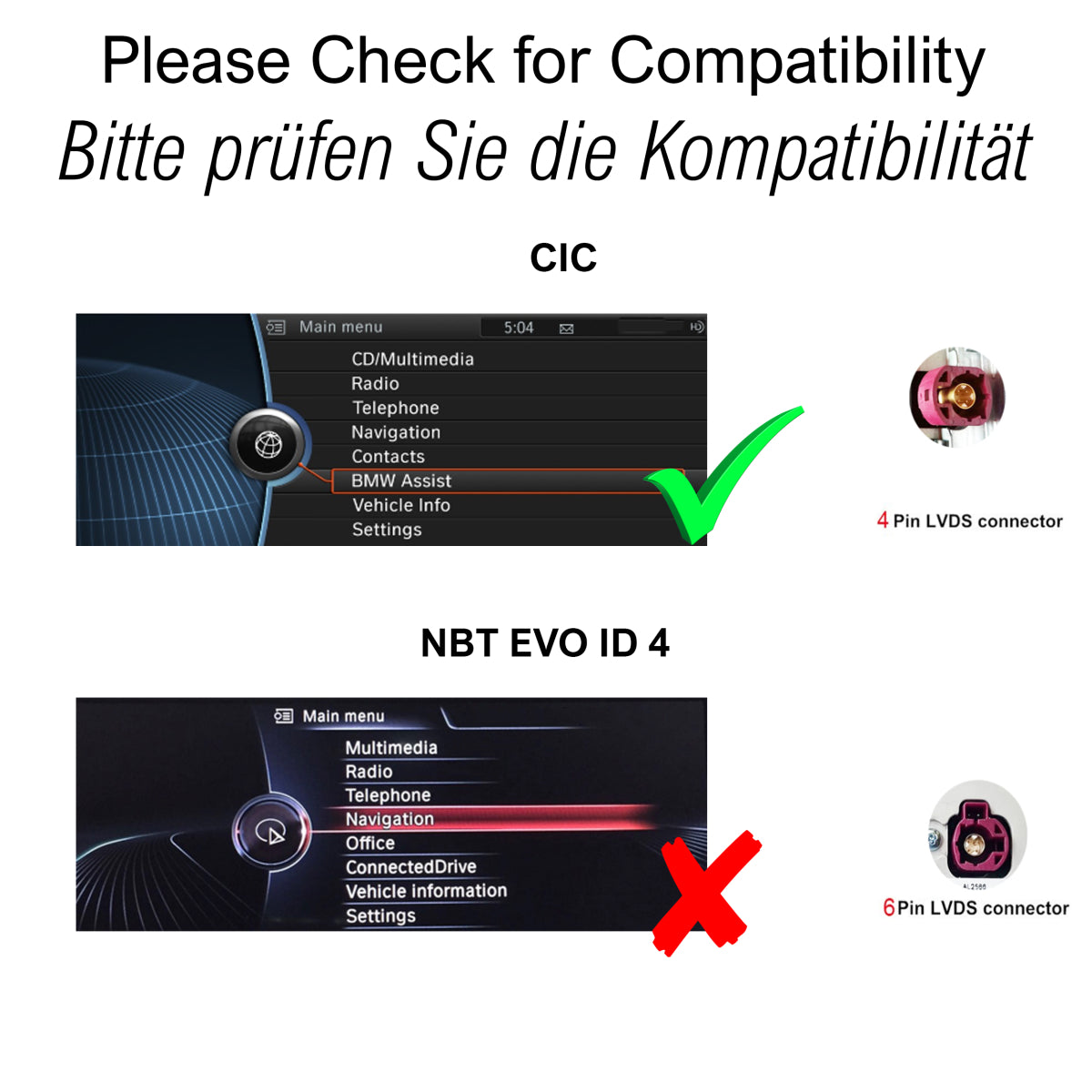 BMW CIC E81 E82 E87 E88 E90 E60 F10 E63 E84 F25 E70 E71 CarPlay AndroidAuto