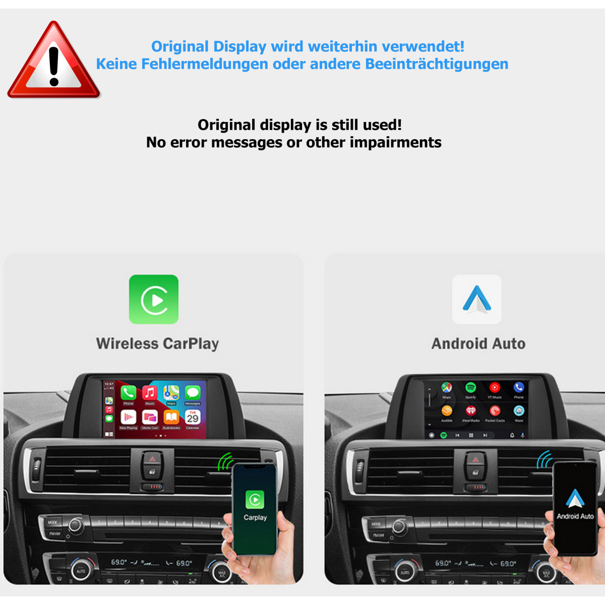 BMW CIC E81 E82 E87 E88 E90 E60 F10 E63 E84 F25 E70 E71 CarPlay AndroidAuto