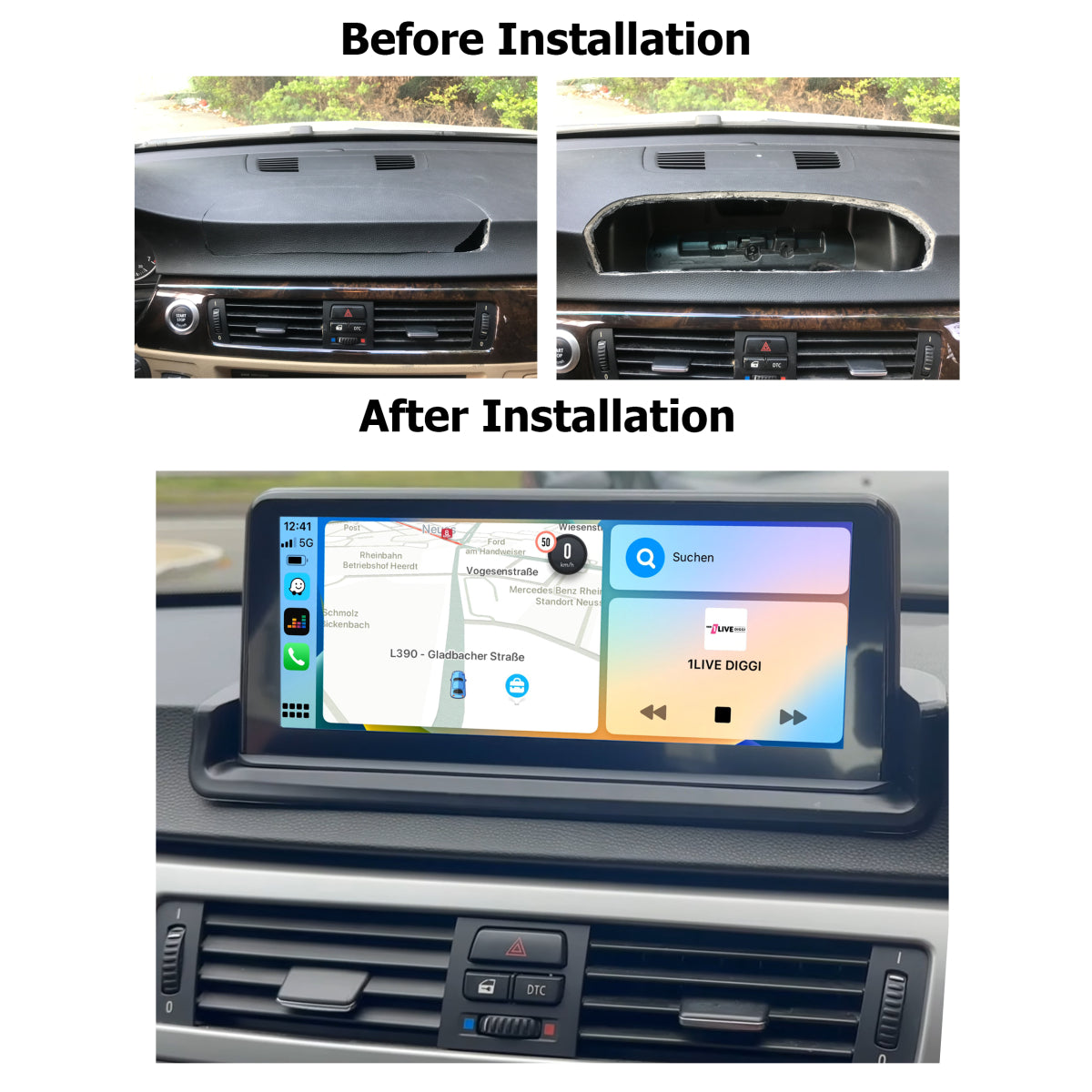 BMW 3 E90 E91 E92 E93 + I-Drive RHD 10.2" Touchscreen Android Navi CarPlay