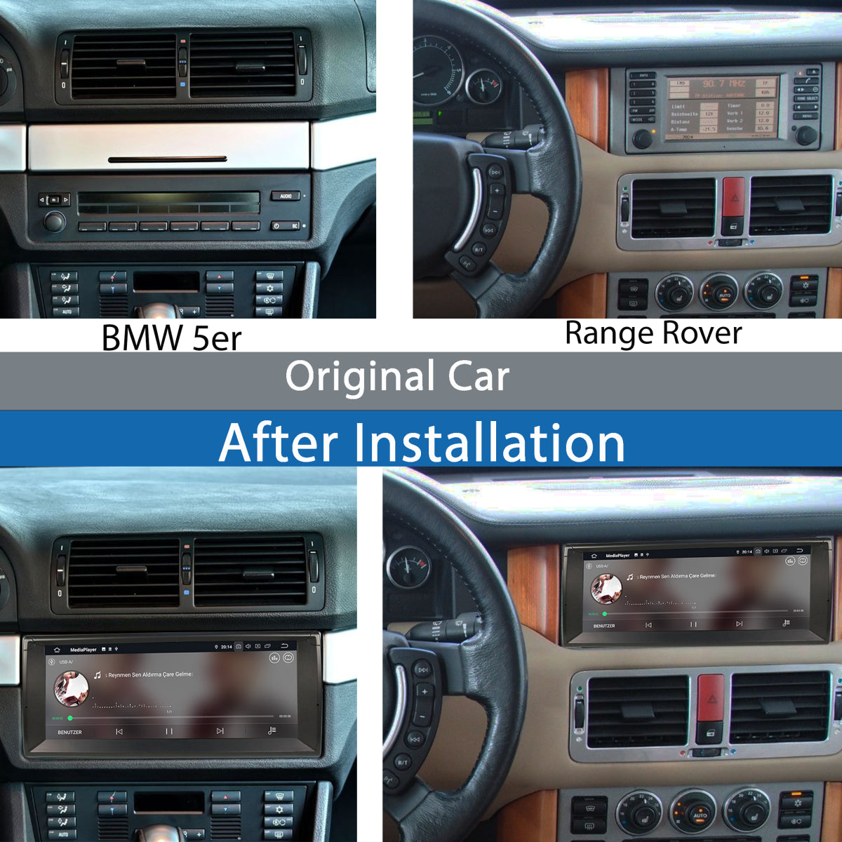 BMW 5 E39 E53 X5 Range Rover 10" Touch Android Autoradio GPS Navi CarPlay