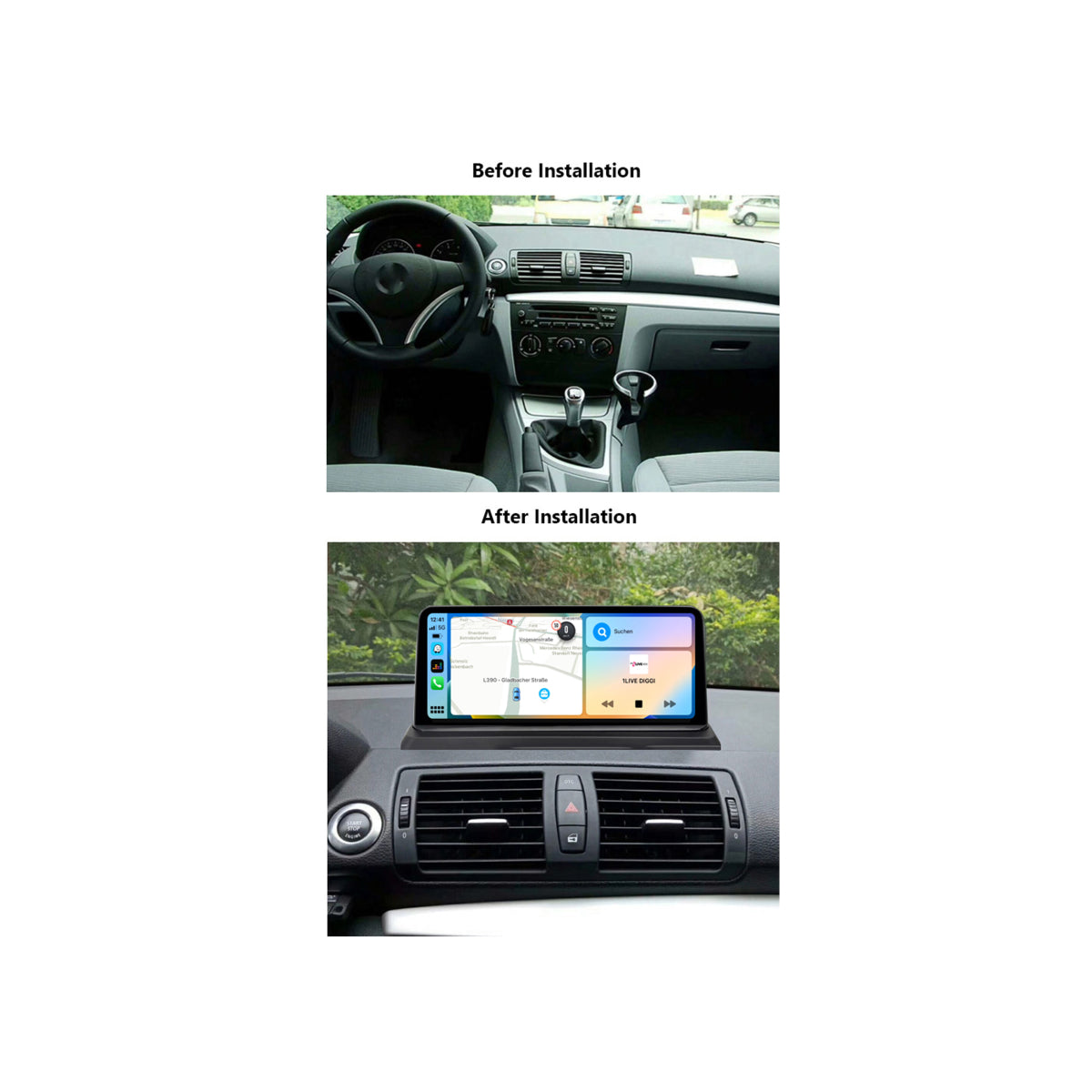 BMW E81 E82 E87 E88 CIC System 10.2" Touchscreen Android GPS Navi CarPlay