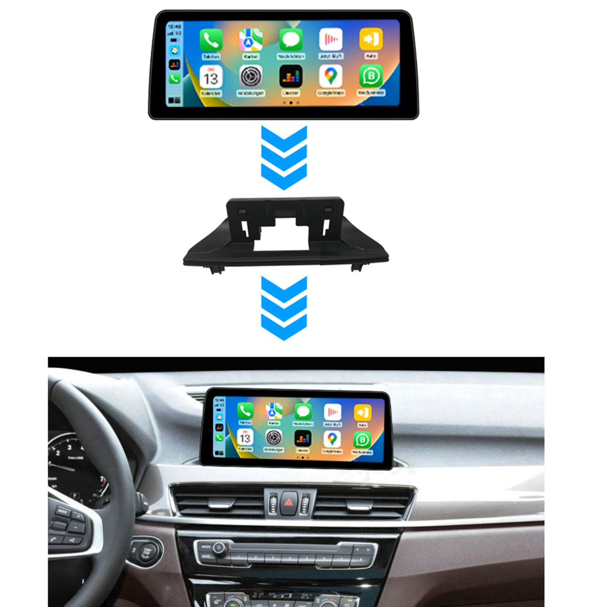 BMW F30 F31 F32 F34 F35 F36 EVO 12,3" Touchscreen Android GPS Navi Carplay