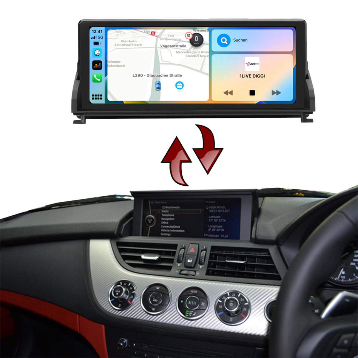 BMW Z4 E89 CIC 10.25" Touchscreen Android GPS Navigation CarPlay AndroidAuto